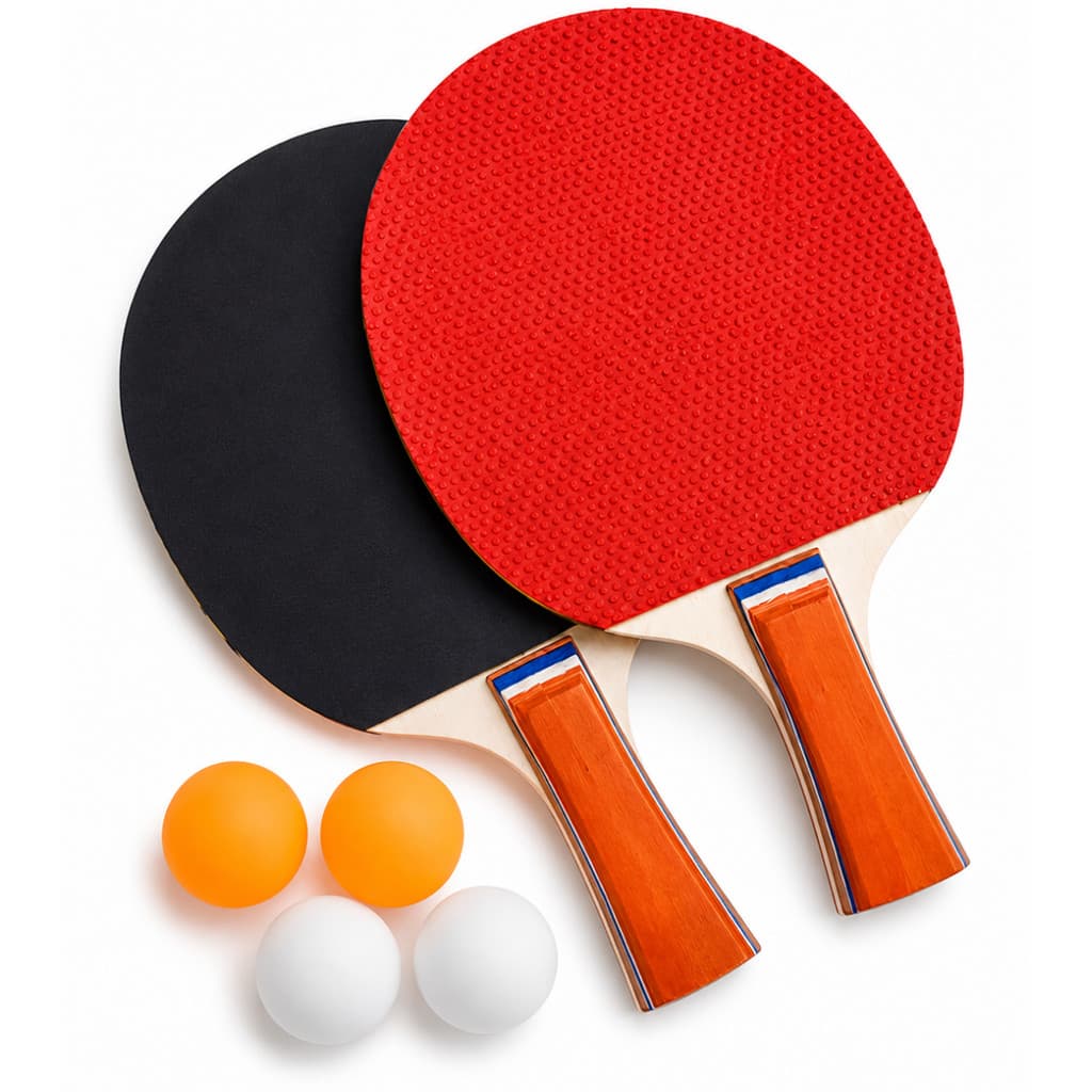 Raquete Tênis de Mesa Ping Pong Kit 2 Unidades + 4 Bolinhas Brinquedo Espotivo