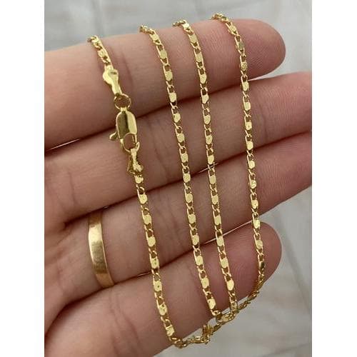 Cordão Masculino Piastrine 2mm 70cm Banhada A Ouro