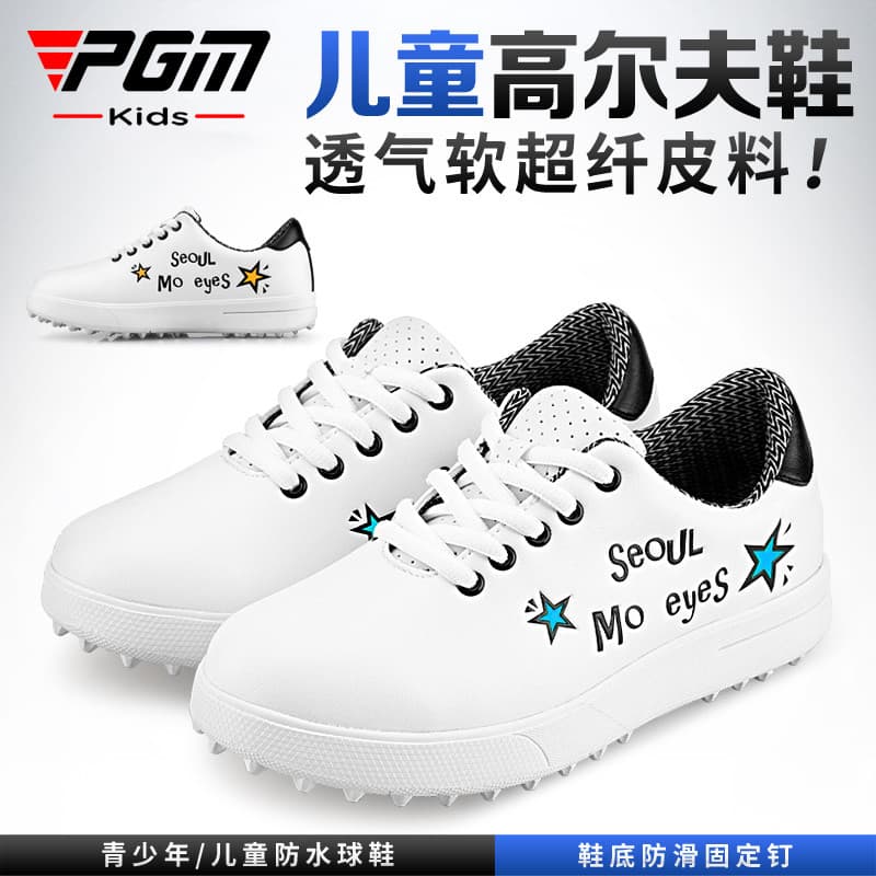 PGM crianças sapatos de golfe meninos sapatos à prova dwaterproof água juventude macio microfibra couro meninas Anti-des