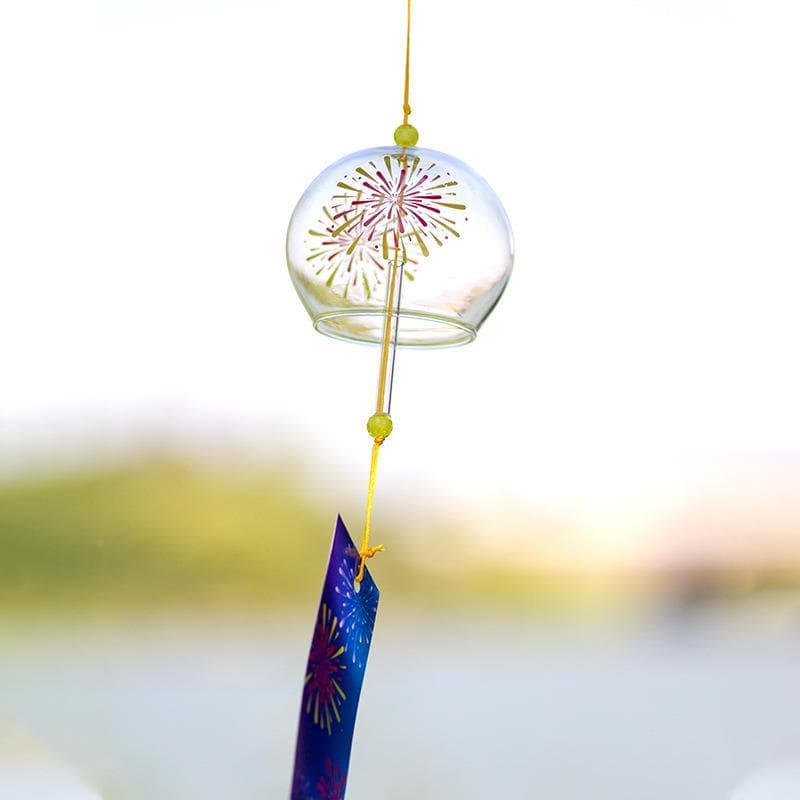Presentes de aniversário estilo japonês vidro estilo japonês fogos de artifício sinos de vento pequenos enfeites de merc