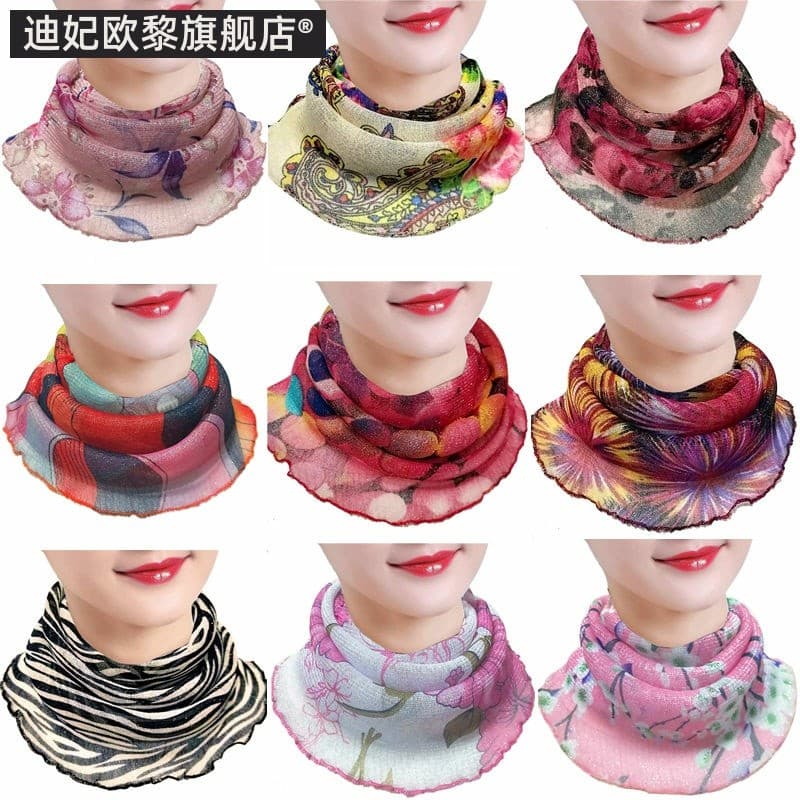 Suporte de pescoço pequeno babador feminino protetor solar pescoço capa verão estilo fino pendurado estilo orelha varied