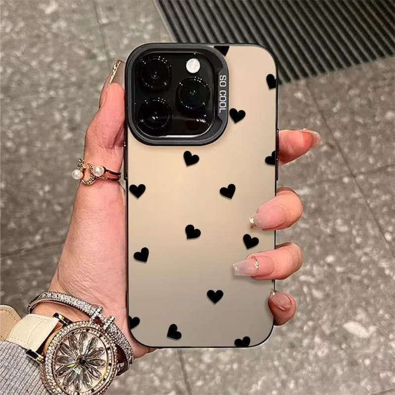 Capa para Para Samsung A14 A15 A54 A55 A05S A16 A07 A17 S22 S23 S25 FE Ultra premium anti-impacto Coração preto