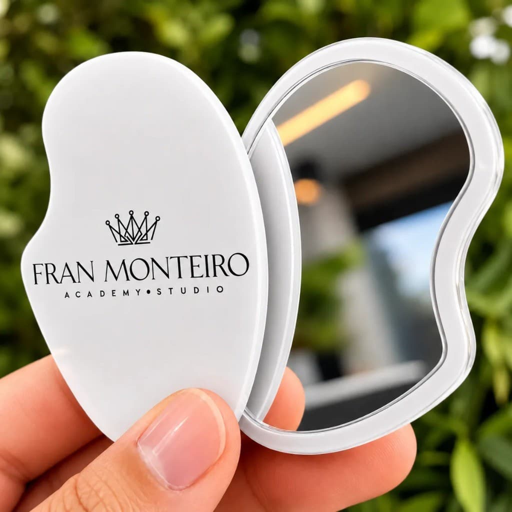 Kit Espelhos De Bolsa Acrílico Personalizado Portátil Beleza