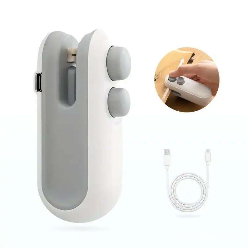 MINI SELADORA DE SACOS, Máquina Portátil de Selagem para Armazenamento de Alimentos, Seladora 2 em 1 com Carregamento US