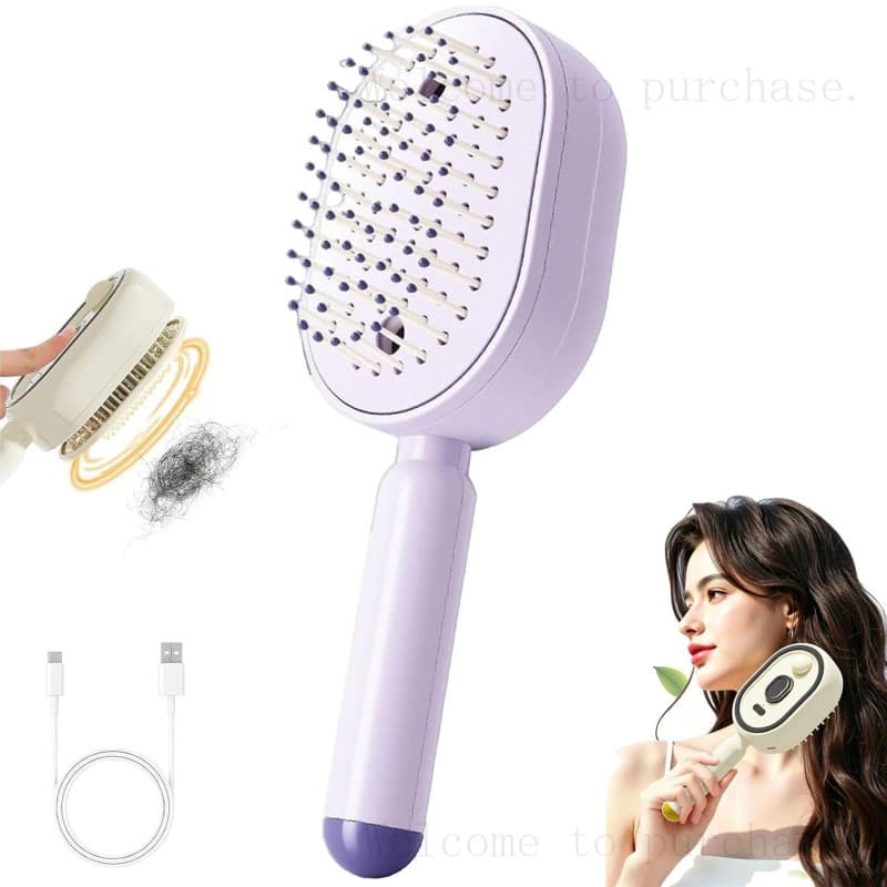 Escova de Vapor Elétrica, Escova de Cabelo com Pulverizador de Água, Escova de Vapor Recarregável para Cabelo, De