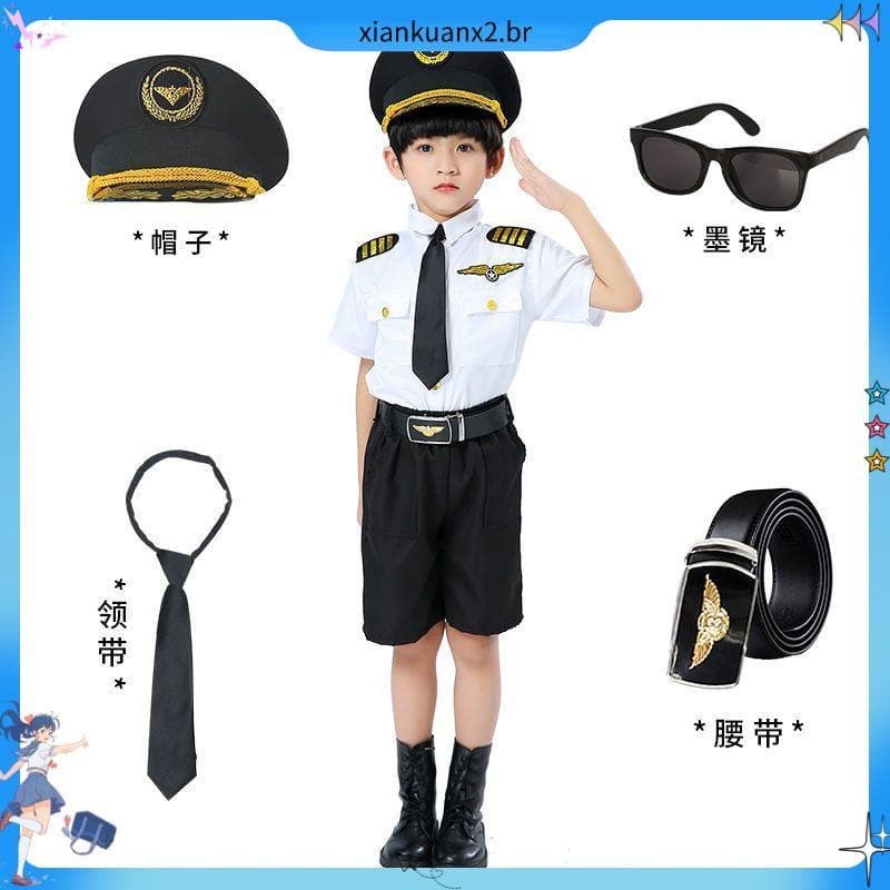 China capitão traje de desempenho infantil masculino feminino uniforme piloto menino força aérea jardim de infância coro