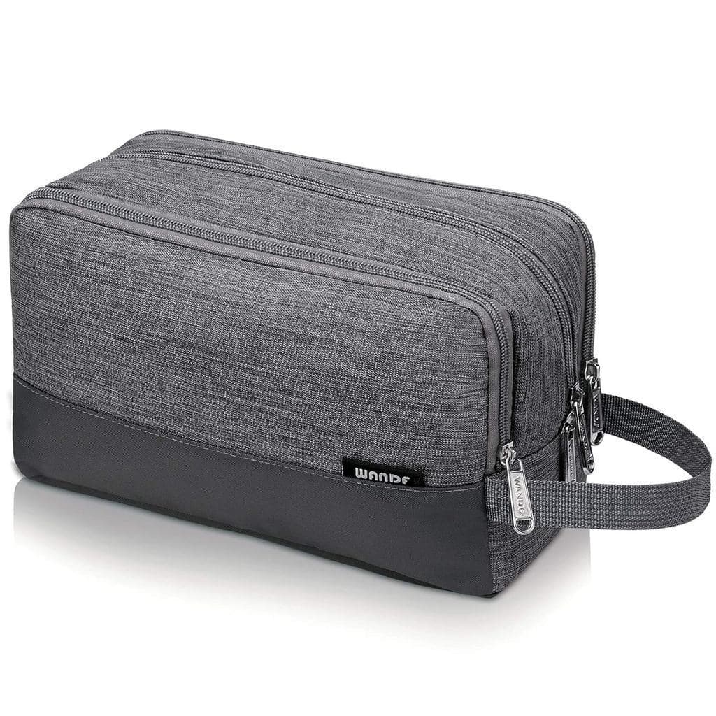 Nécessaire Masculina para Viagem, Bolsa de Barbear Resistente à Água, Pequena Nécessaire para Viagem (Cinza Denim)
