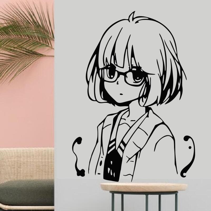 Kuriyama Personagem Adesivos de Parede Adesivos de Porta de Armário Bidimensional Menina Dormitório Quarto Adesivos Dese