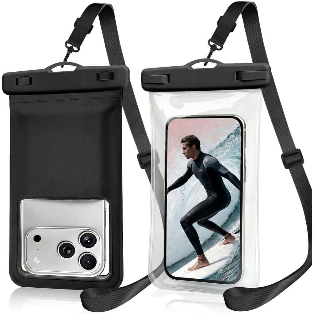 Conjunto de 2 Bolsas Impermeáveis IPX8 [com Fecho Resistente] - Uma com Porta-Cartões Interno, Bolsa Seca para Itens Ess