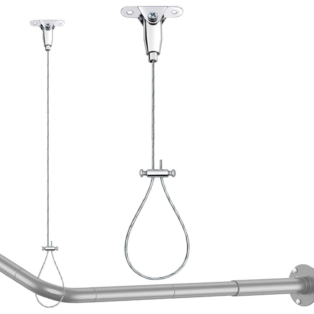 Suporte de Teto para Varão de Cortina de Chuveiro - Suporte de Suspensão de Teto Ajustável de 60″ para Varões de Chuveir