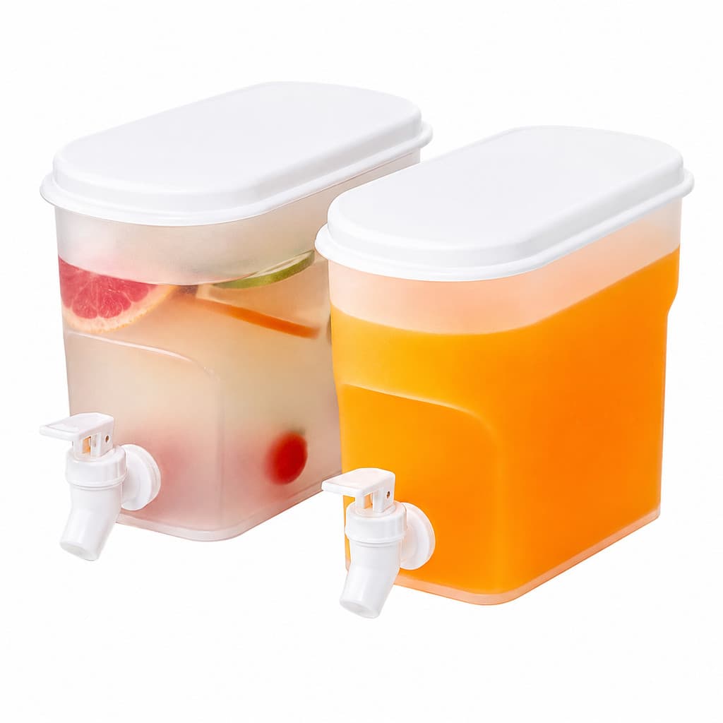 Suqueira Plástica Com Tampa Para Geladeira Com Torneira Para Suco Àgua Saborizada Sucos Drinks Dispenser de Bebidas 3L