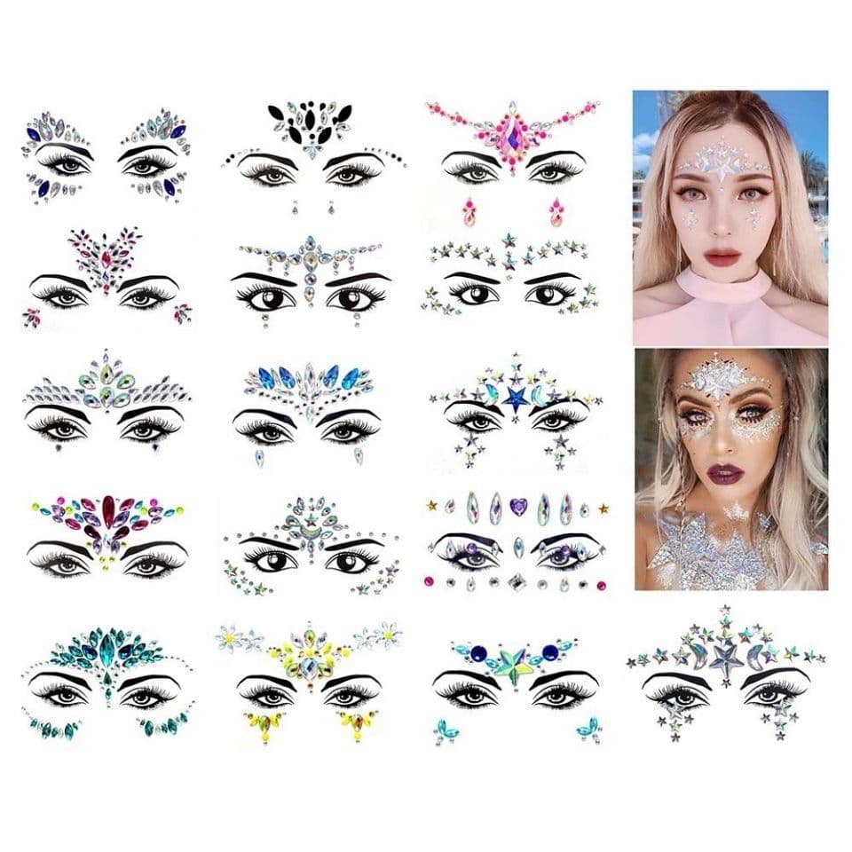 Europeu americano maquiagem Masquerade festa rosto acessórios rosto adesivos de diamante/acrílico diamante rosto adesivo