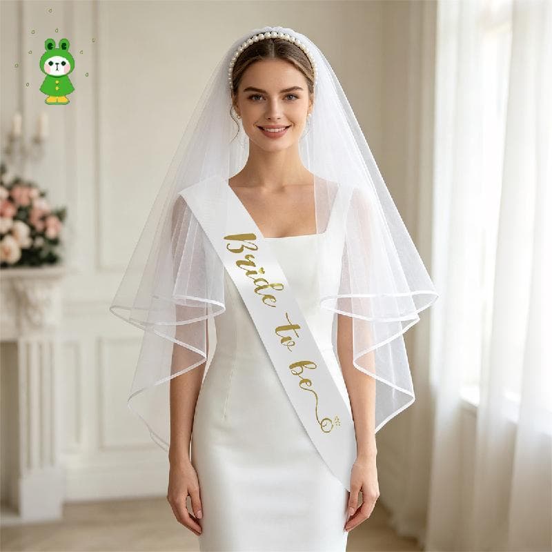 Noiva Para Ser Faixa Material De Tecido De Cetim Folha De Ouro Impressão Decoração De Festa De Casamento Acessório De De