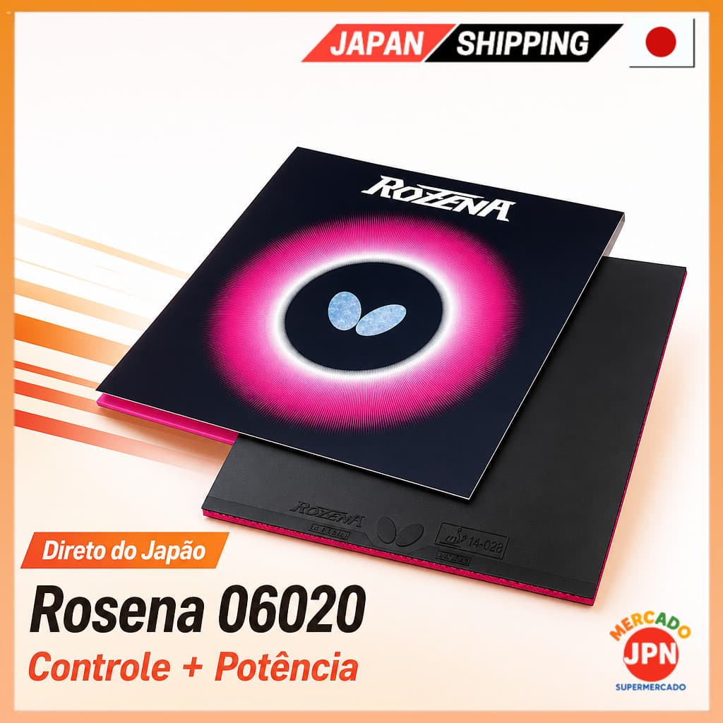 Butterfly Tenis de Mesa Preto Borracha Rosena 06020 Espesso Direct from JAPAN