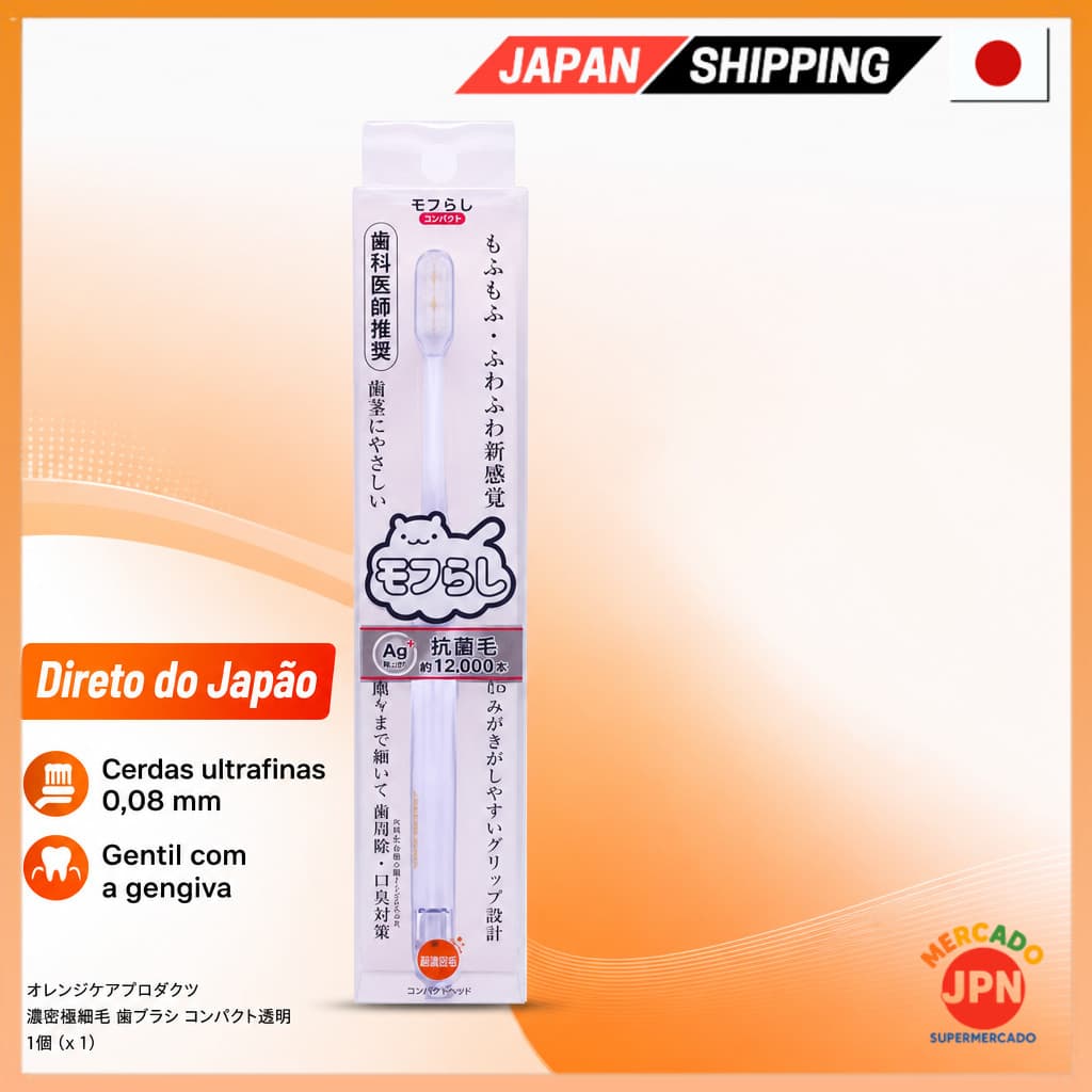 Orange Care Products Dense Cerdas Ultrafinas Escova de Dentes Compact Transparent Direct from JAPAN