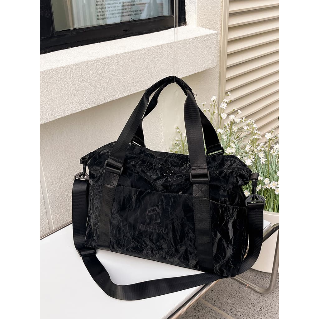 Bolsa esportiva de viagem de grande capacidade para homens e mulheres, lavagem de areia, tecido de Nylon, bolsa de ginás