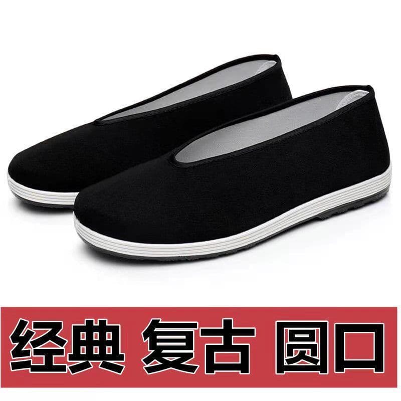 2026 novo estilo boca redonda velho pequim velho monge traje sapatos masculinos sapatos de pano tênis sapatos Kung Fu qu
