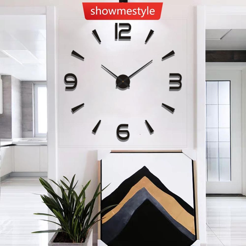 SMS DIY 3D Acrílico Relógio De Parede Silencioso Sem Moldura Criativo Decoração De Casa Broca Adesivo Montagem Para Sala
