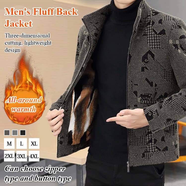 【Design Exclusivo】[Soft Wool Blend] JL Men's Lapel Printed Short Coat/Wool Blend Outerwear/Printed Jacket/Men's Fashion/