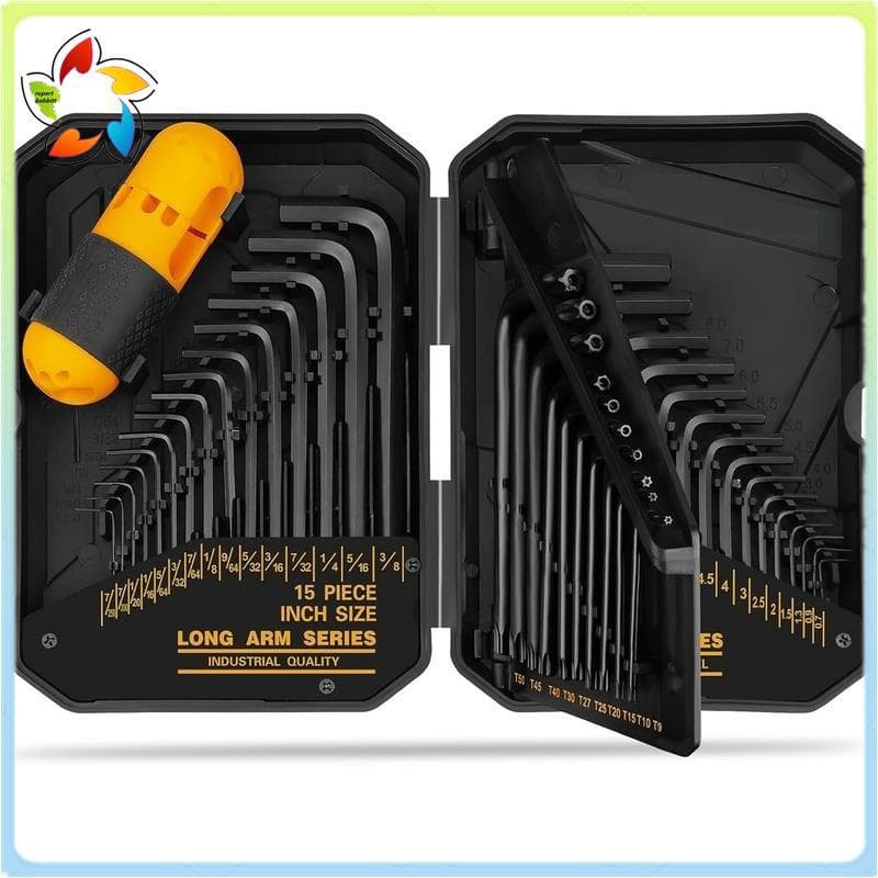 Conjunto De Chave Sextavada E Torx , 41 Peças , Alça De Torque , Padrão SAE (0.028 "-3/8 ") Métrica (0.7mm-10mm (T9-T50)