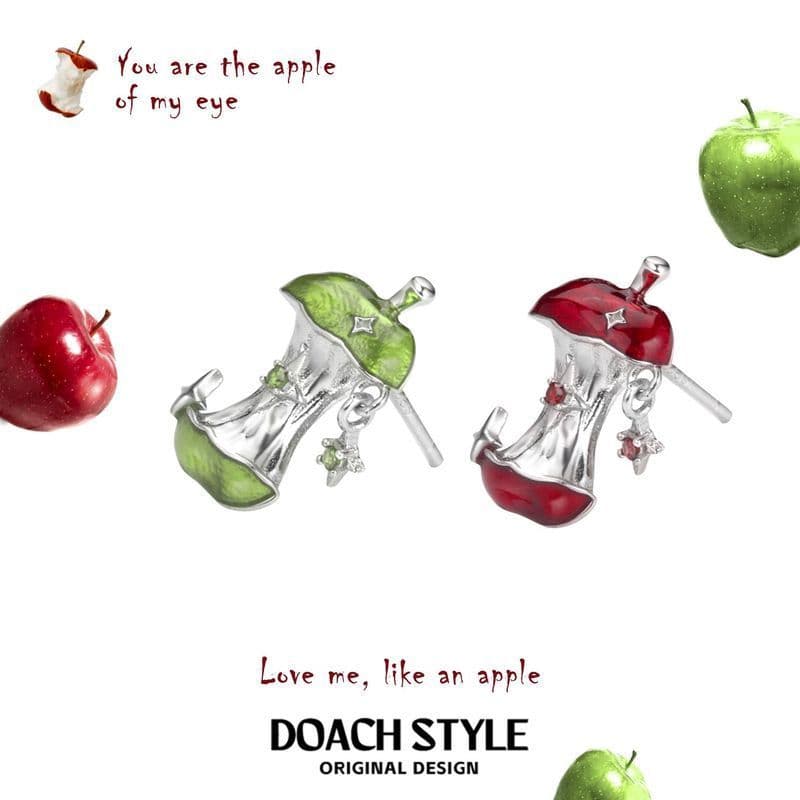 DOACH Apple Core 925 brincos de prata esterlina feminino Design de nicho Original não-desbotamento brincos de frutas ant