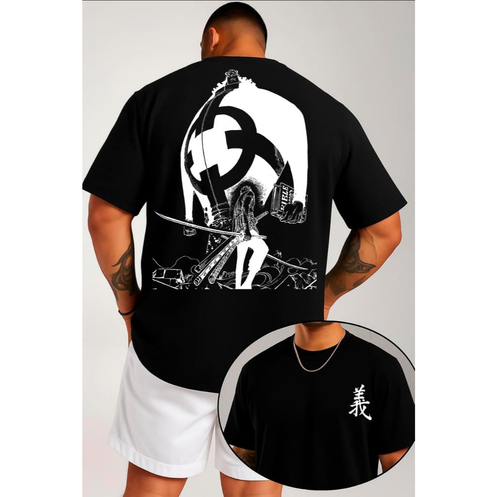 Camiseta Masculina One Piece Luffy Sabo Camisetas Camisa Camisas Blusa Blusas Premium Anime Exclusiva 100% Algodão
