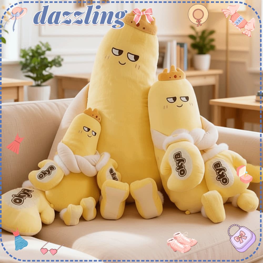 Travesseiro De Pelúcia De Manga Deslumbrante , Brinquedo De Braço Longo Macio E Mole , Boneca Abraço Coroado