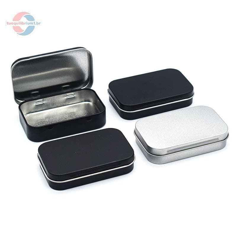 tue Metal Retangular Vazio Mini Caixa De Lata Folha De Flandres Empurrar Doces Pílula Casos Caixas Jar Recipientes Artic