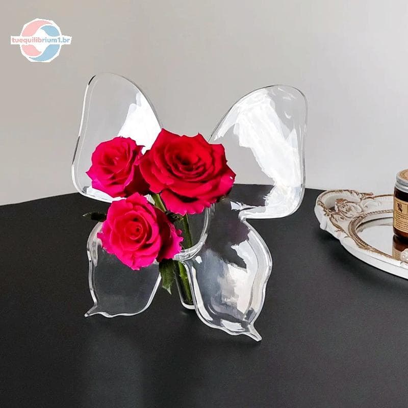 tue Transparente Borboleta Acrílico Vaso De Flores Tridimensional Arranjo Acessórios Decoração Para Casa BR