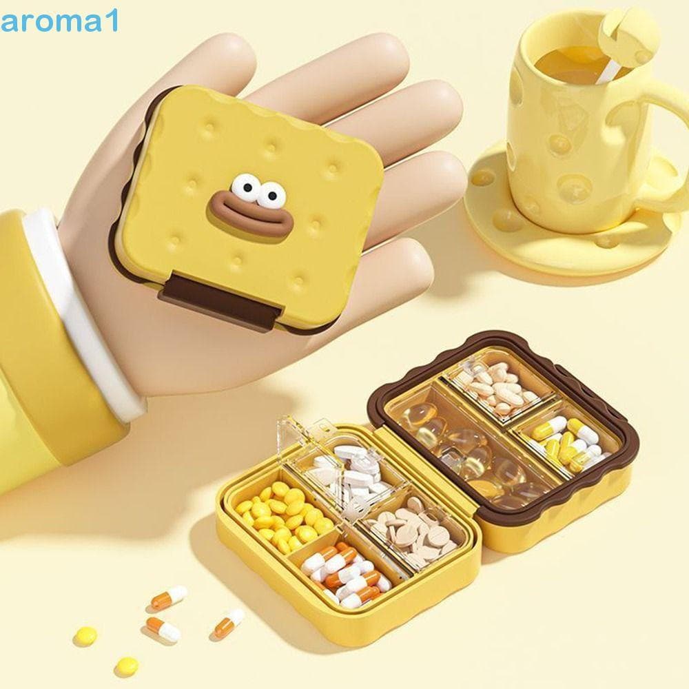 Organizador De Vitaminas Para Biscoitos AROMA1 , Caixa De Comprimidos De Plástico À Prova De Umidade Com 7 Grades , Disp