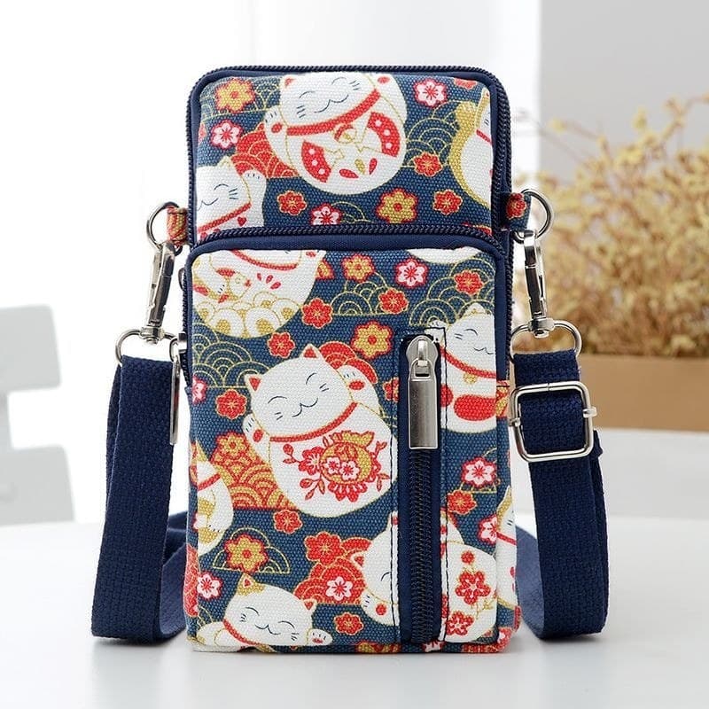 Bolsa de telefone móvel feminina mensageiro pequena bolsa de tela grande de telefone móvel Casual pequena bolsa de