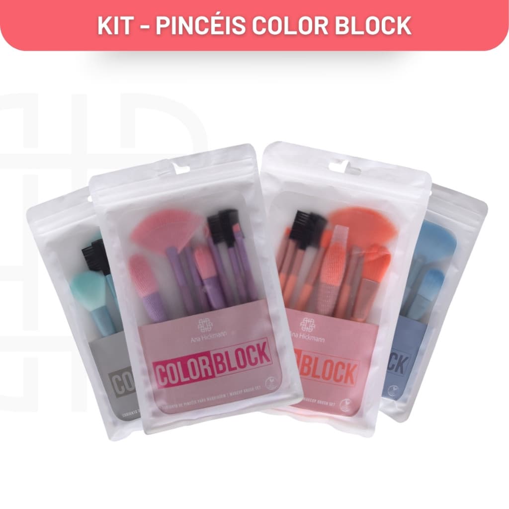Kit de Pinceis Conjunto Color Block Ana Hickmann