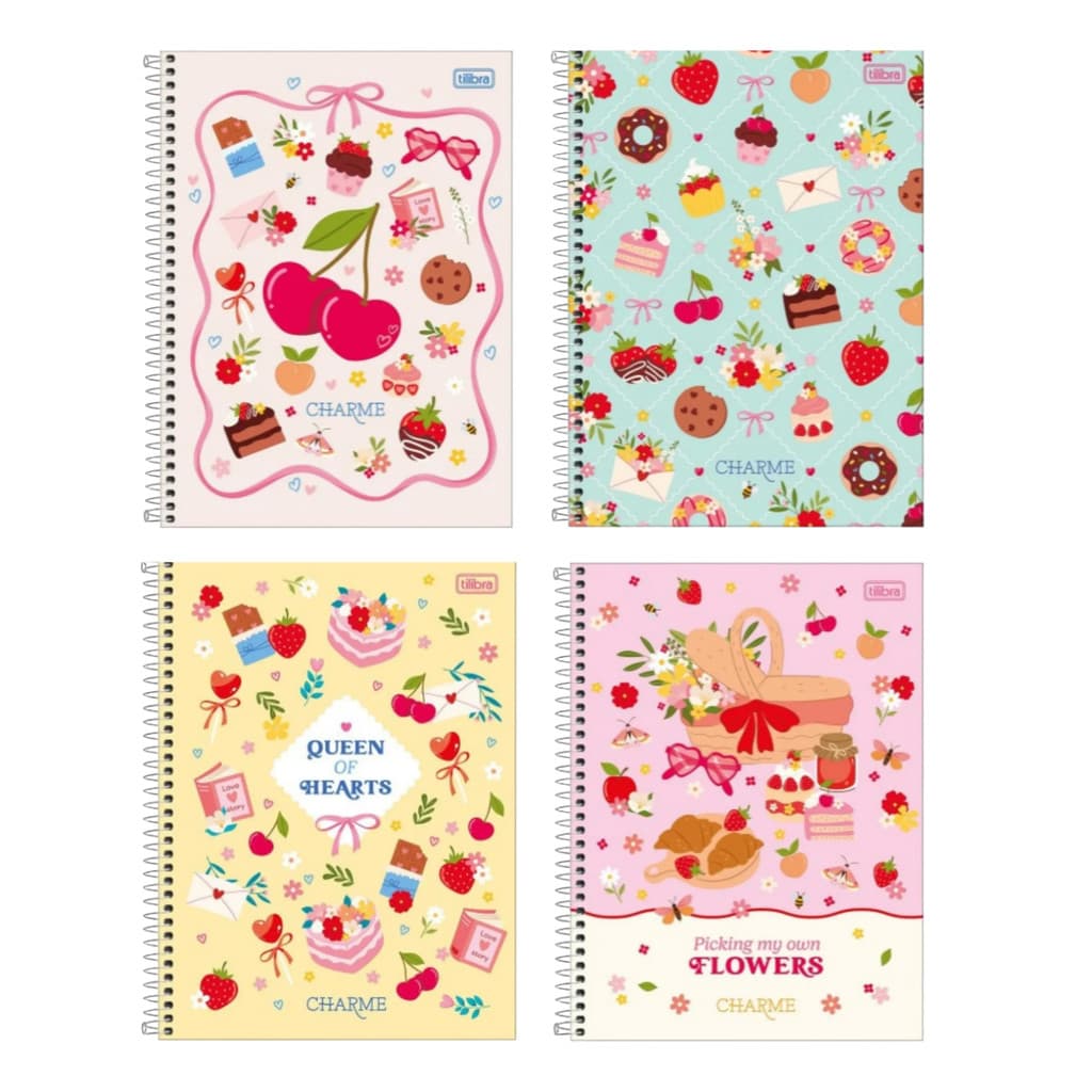 Caderno 1.4 Charme 80 Folhas Capa Dura Tilibra