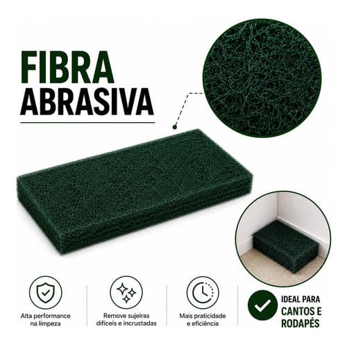 Kit Com 20 Fibras Abrasiva Limpeza Pesada Multiuso Refil Verde