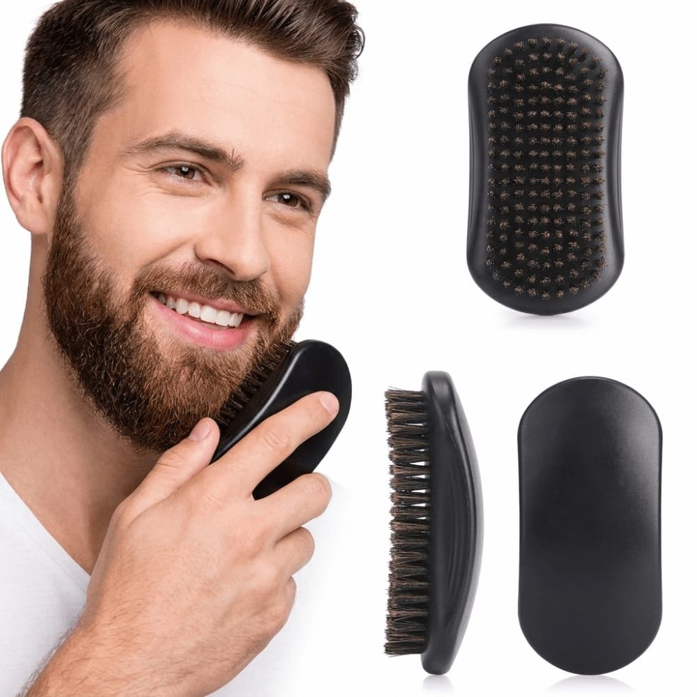 Escova De Barba FIWICKA , Cerdas Naturais Macias De Javali Cabelo Densas