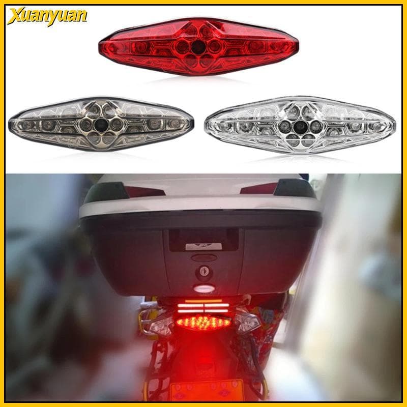 XYuan 12V Luz Traseira De Freio De Motocicleta , Lâmpada LED , Montagem De Placa De Licença , À Prova D'água E Brilhante