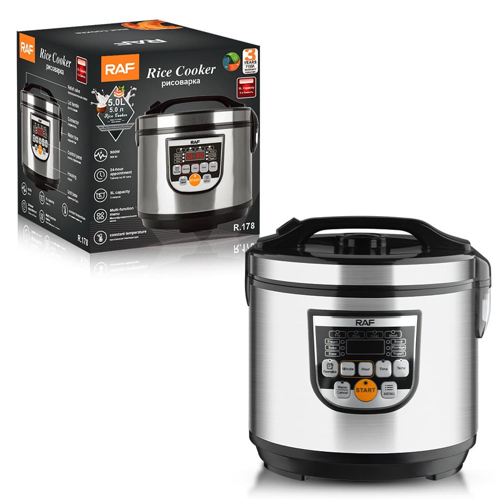 5L Multi-Função Panela De Arroz Controle De Toque Reserva De Tempo Manter Aquecido Desligamento Automático Para 4-5 Pess