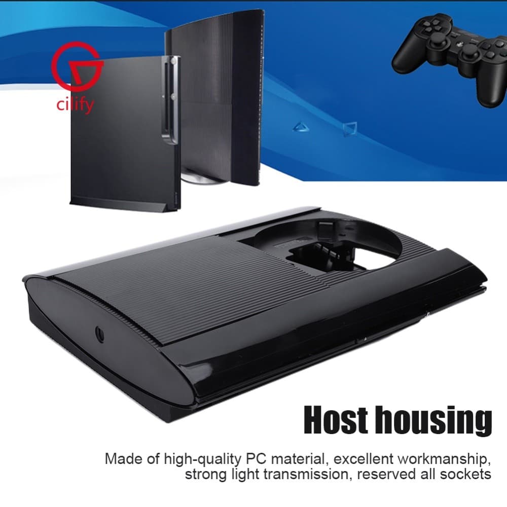 Caixa Completa Nova Preta Com Parafusos Para PS3 Super Slim 4K 4000