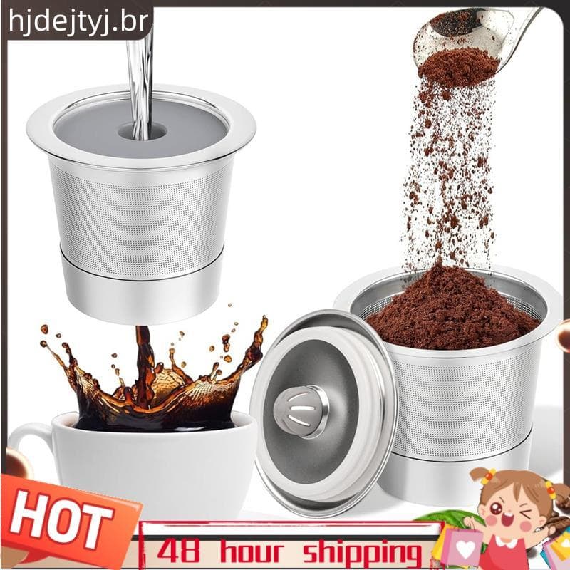 Copos K Reutilizáveis De 2 Pacotes Para Cápsulas De Café Recarregáveis De Copo De Aço Inoxidável De 1.0 , E Filtros De M