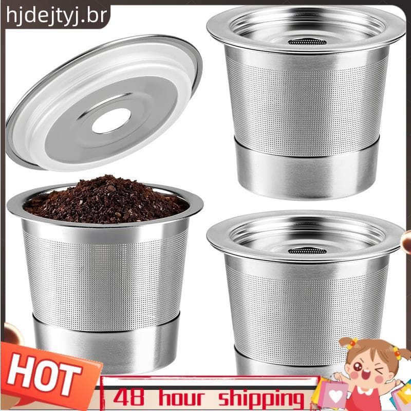 3 Pacotes De Cápsulas De Café Reutilizáveis Para Máquinas PB051 , PB041 E CFP101 , Filtros Permanentes De Aço Inoxidável