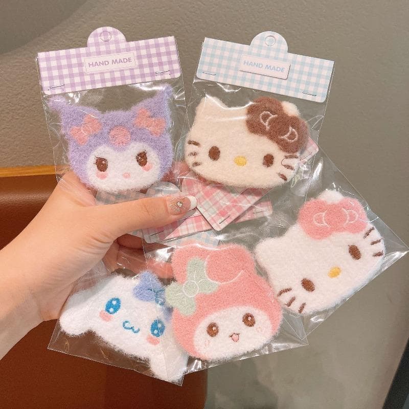 Kuromi velcro Pelúcia Grampo De Cabelo Bonito Dos Desenhos Animados Lado bang Acessório