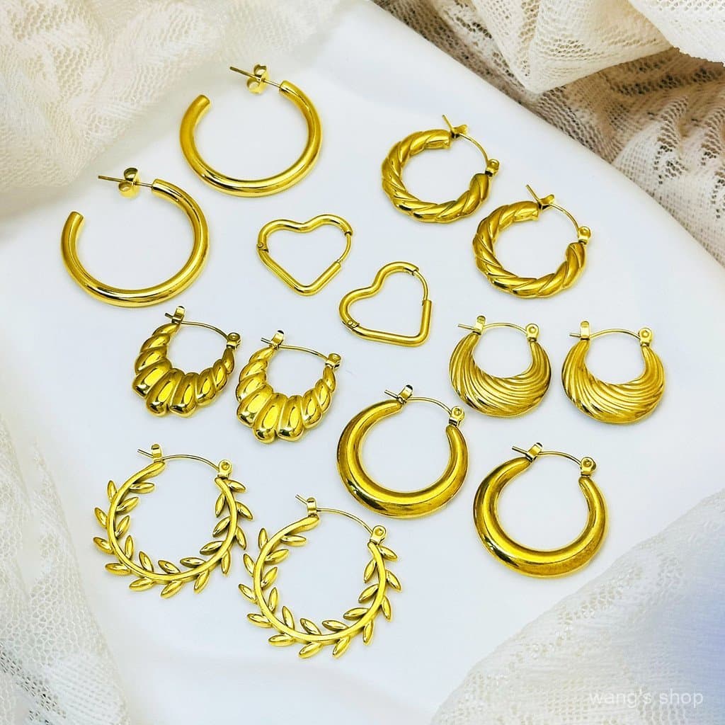 Brincos de aço titânio dourado que não desbotam, versáteis e simples, brincos femininos elegantes, acessórios de orelha