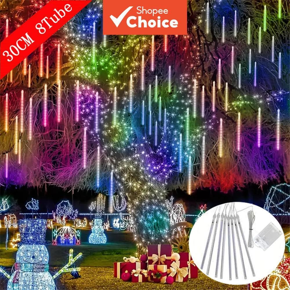 Um Pacote De Luzes De Fadas De Halloween LED Luz De Tira De Chuva De Meteoros , Alimentada Por Bateria À Prova D'água Pa