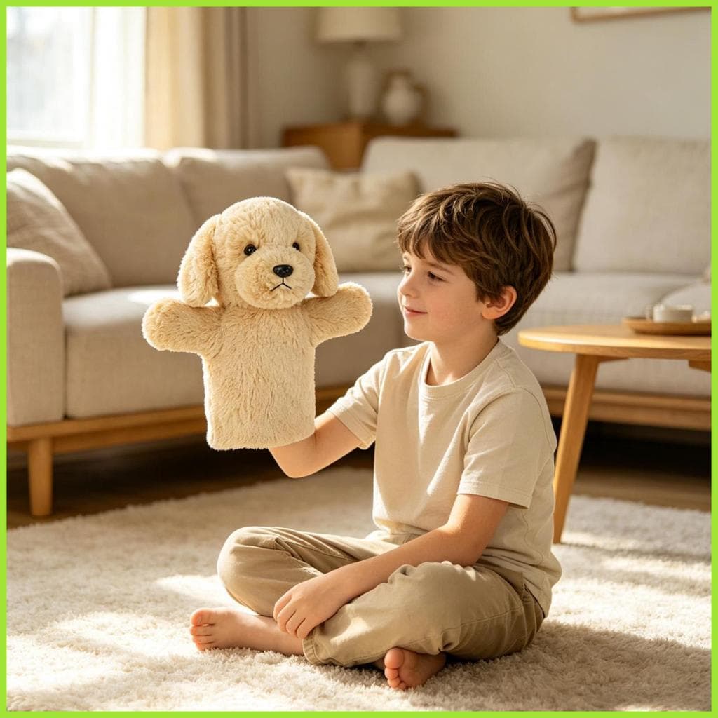 Fantoche De Mão De Pelúcia Macio Bonito Animal Fingir Jogar Brinquedo Fantoches Para Crianças Meninos Meninas Papel aopo