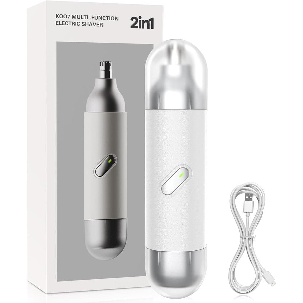 Aparador de Pelos do Nariz para Homens e Mulheres, 2 em 1, Aparador Elétrico de Nariz e Orelha, Kit de Cuidados para Ore