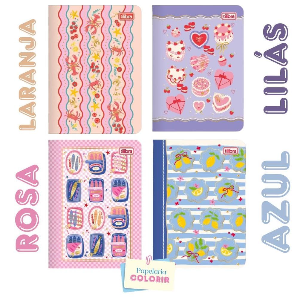Caderneta Grampeada Trend Sweet 32 Folhas - Tilibra