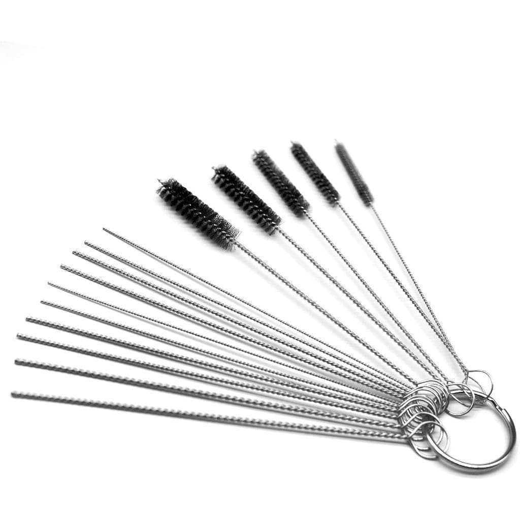 Kit de Ferramentas para Limpeza de Jatos de Carburador, 10 Agulhas de Limpeza com 5 Escovas para Carros, Motores de Popa