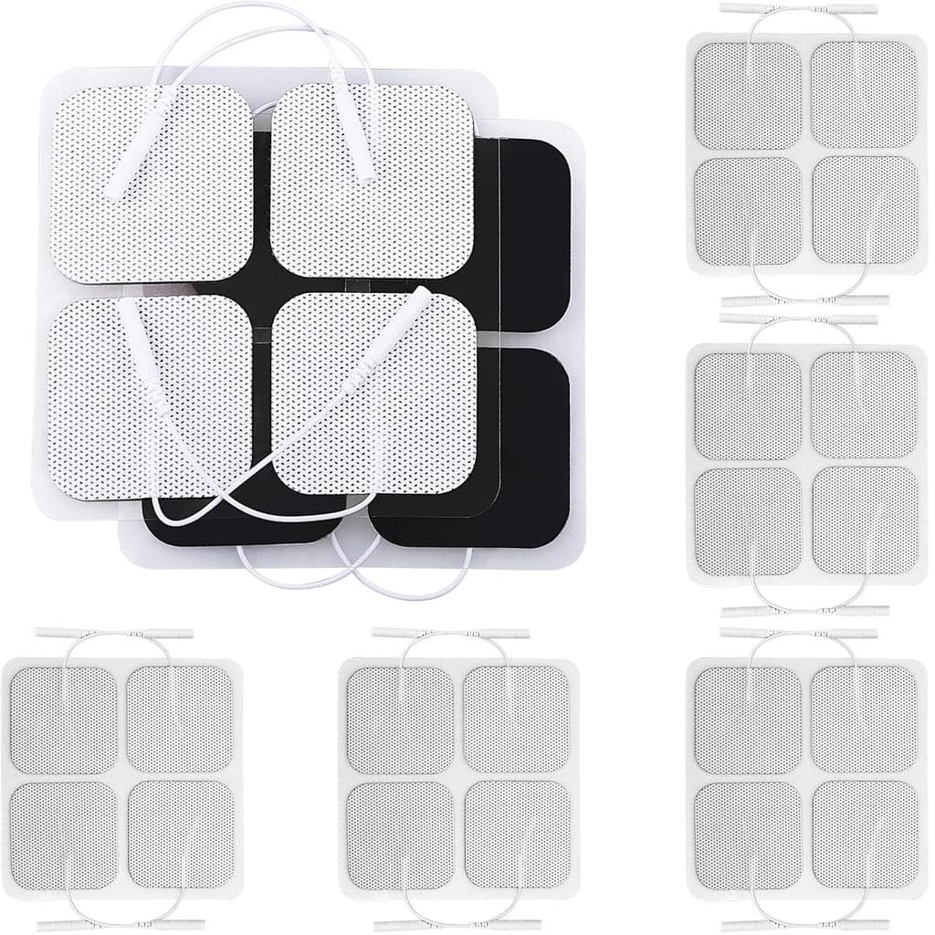 Eletrodos para Unidade TENS, 20 Unidades de Eletrodos Adesivos 2"x2", Eletrodos de Substituição para Unidade TENS com Co