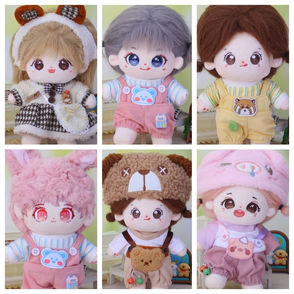 20cm roupas de boneca de algodão corpo gordo pode usar estilo Preppy terno boneca de pelúcia vestir-se bonito roupas de