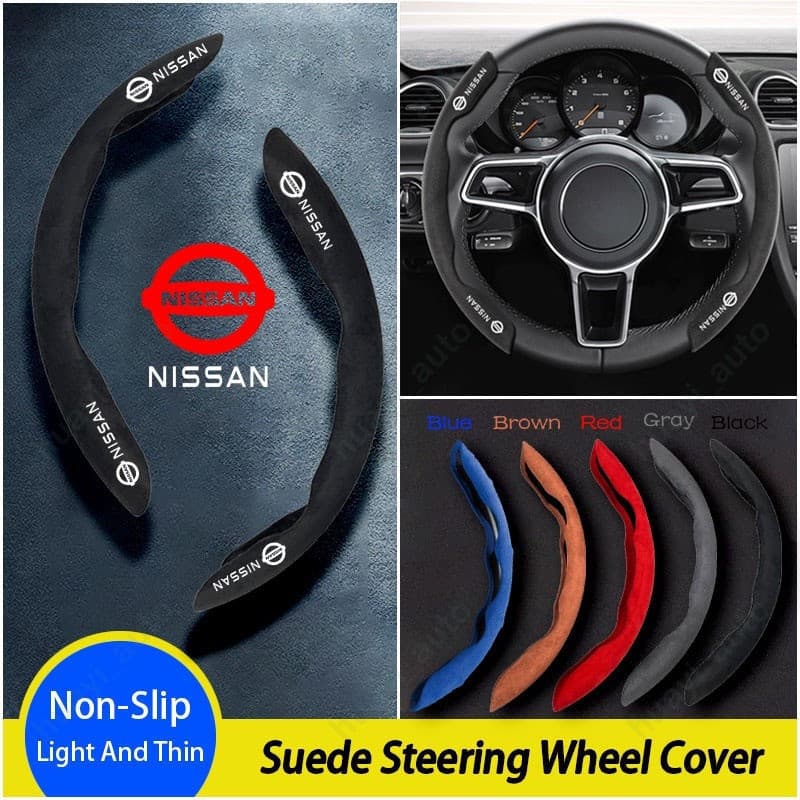 [Oferta por Tempo Limitado] Capa de Volante em Camurça de Alta Qualidade Nissan, Acessórios de Decoração para Carros Kic
